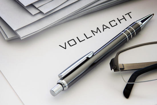Vollmacht Stift Papiere